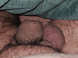 Step mom sitting on bed..
