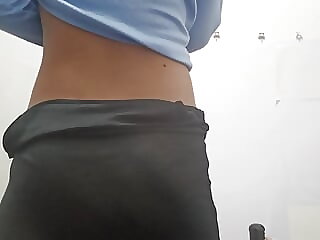 Skirt showing her show up..