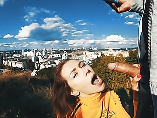 PUBLIC BLOWJOB AND CUMSHOT..