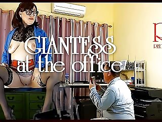 A giant secretary sits on an..