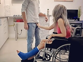Slut with broken ankle in a..